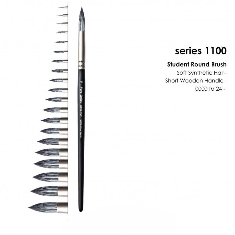 قلم‌مو 9 روغن گرد کوتاه Pars Artist 1100