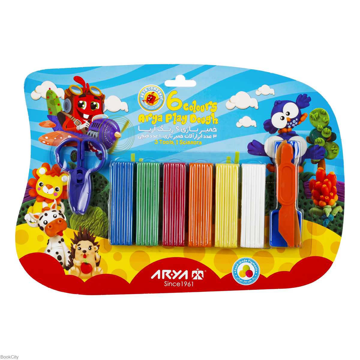 خمیر 6 رنگ با ابزار 1024 آریا - 0