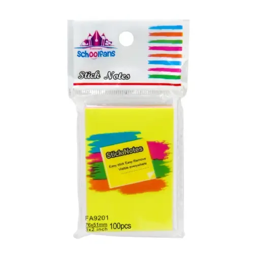 خرید یادداشت چسب‌دار 100 برگ 101×76 رنگی schoolfans 9203 در رنگ‌های مختلف