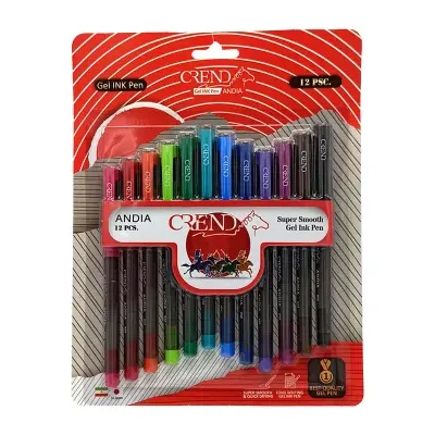 خودکار 12 رنگ ژله‌ای CREND AGA31-12BM Andia - 0