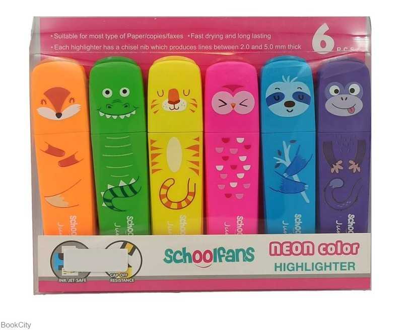 ماژیک های‌لایت 6 رنگ فانتزی schoolfans FA92313 - 0