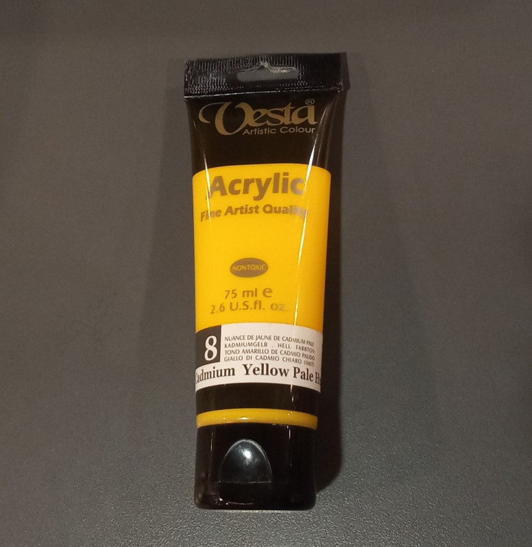 رنگ آکریلیک Vesta 75ml Cadmium Yellow Pale Hue 8 - 0