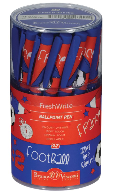 خودکار آبی طرح فوتبال Bruno Visconti 20-0214/108 FreshWrite 0.7mm