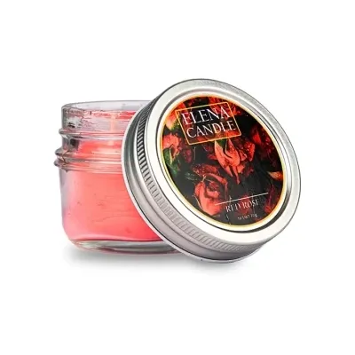 شمع شیشه‌ای 70gr رایحه رز قرمز RedRose - 0