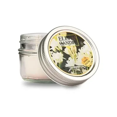 شمع شیشه‌ای 80gr رایحه گل مریم Tuberose - 0