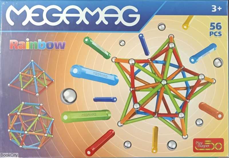 آهنربا مگامگ رنگین‌کمان Play Magnet Megamag Rainbow 56pcs 4030