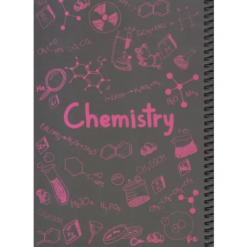 دفتر 100 برگ مشکی صورتی سیمی وزیری dotnote Chemistry
