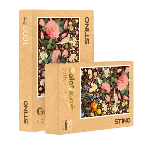 پازل شیشه‌ای گل و مرغ STINO 500pcs 30103 - 0