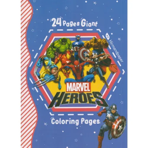 کتاب رنگ‌آمیزی برچسب‌دار کودکان طرح مارول