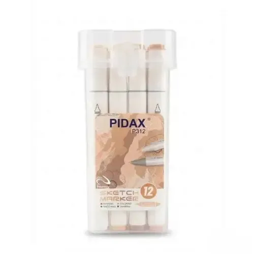 ماژیک طراحی 12 رنگ 2 سر PIDAX P312