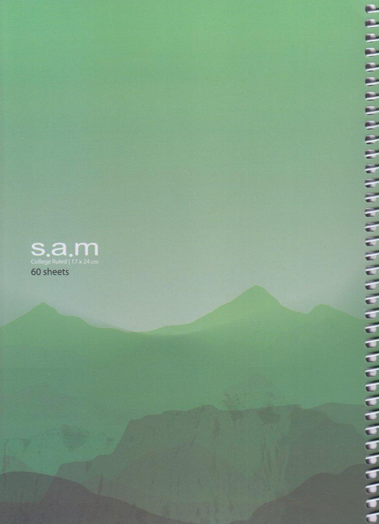 دفتر 60 برگ طرح 4 سبز وزیری سیمی sam - 0